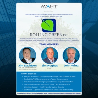 Rolling Green engaged Avant® Advisory Group as exclusive Financial Advisor